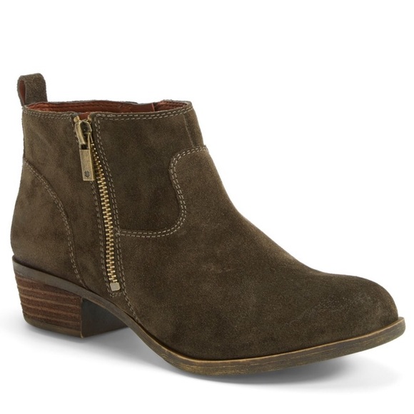 Lucky Brand Shoes - Lucky Brand Betwixt ankle bootie green suede